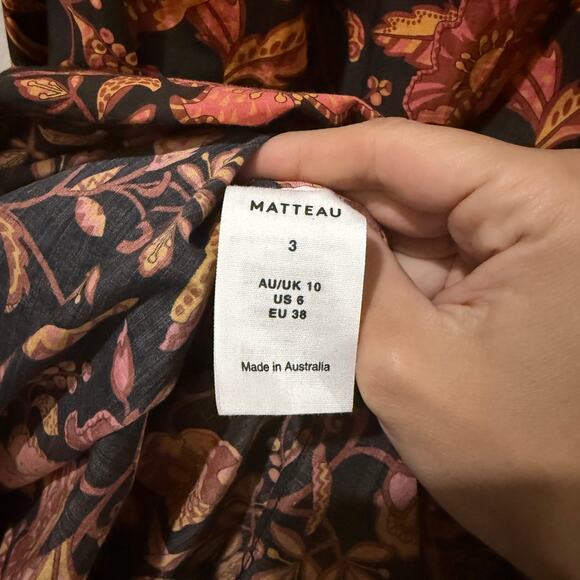 Matteau Low Back Floral Maxi Dress Pink Hibiscus - Picture 6 of 7